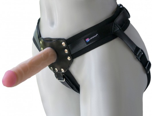 Черный пояс-трусики с двумя насадками  Экзотик-Linda  - 15,5 и 10,5 см. - LOVETOY (А-Полимер) - купить с доставкой в Химках