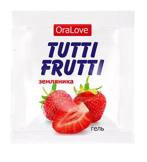 Пробник гель-смазки Tutti-frutti с земляничным вкусом - 4 гр. - Биоритм - купить с доставкой в Химках