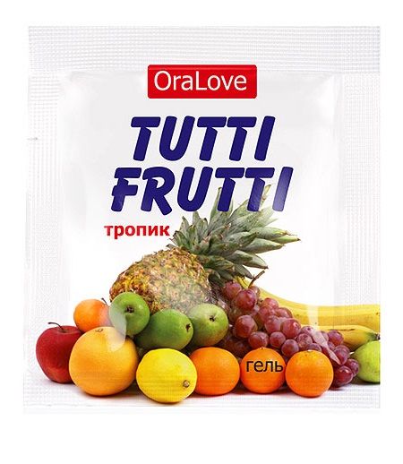 Пробник гель-смазки Tutti-frutti со вкусом тропических фруктов - 4 гр. - Биоритм - купить с доставкой в Химках