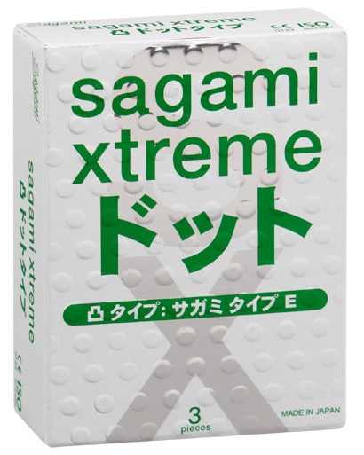 Презервативы Sagami Xtreme SUPER DOTS с точками - 3 шт. - Sagami - купить с доставкой в Химках