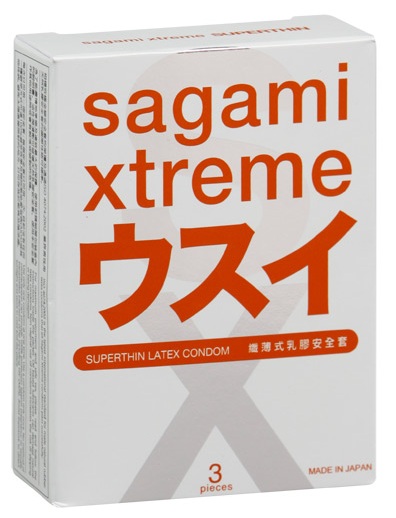 Ультратонкие презервативы Sagami Xtreme SUPERTHIN - 3 шт. - Sagami - купить с доставкой в Химках