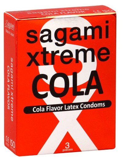 Ароматизированные презервативы Sagami Xtreme COLA - 3 шт. - Sagami - купить с доставкой в Химках