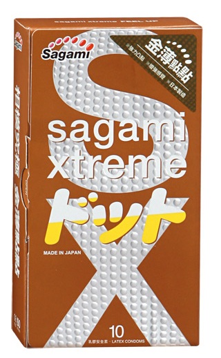Презервативы Sagami Xtreme FEEL UP с точечной текстурой и линиями прилегания - 10 шт. - Sagami - купить с доставкой в Химках