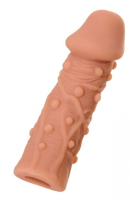 Телесная реалистичная насадка KOKOS Extreme Sleeve 06 с дополнительной стимуляцией - 12,7 см. - KOKOS - в Химках купить с доставкой