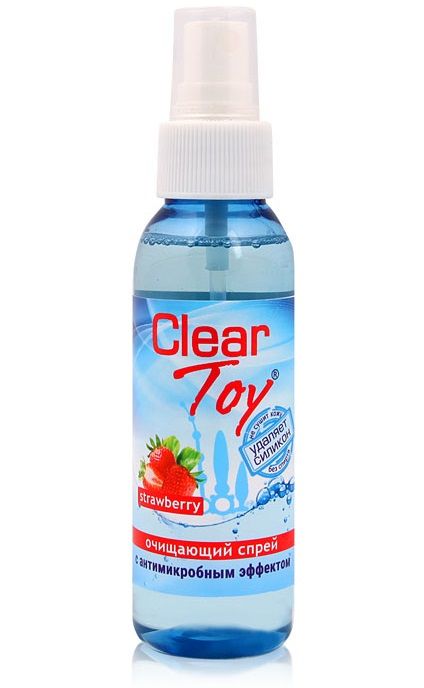 Очищающий спрей для игрушек CLEAR TOY Strawberry - 100 мл. - Биоритм - купить с доставкой в Химках