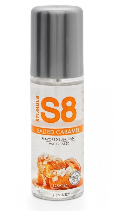 Смазка на водной основе S8 Flavored Lube со вкусом соленой карамели - 125 мл. - Stimul8 - купить с доставкой в Химках