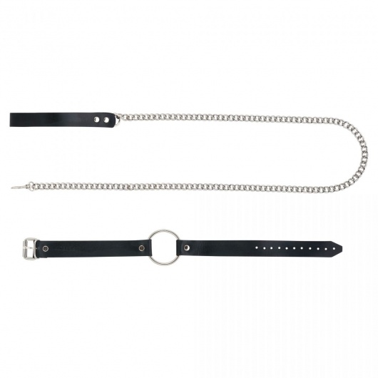 Черный поводок и чокер с кольцом Rada - Rebelts - купить с доставкой в Химках