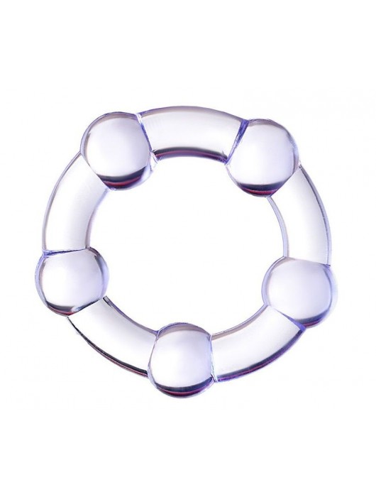 Фиолетовое эрекционное кольцо на пенис с бусинами - Штучки-дрючки - в Химках купить с доставкой