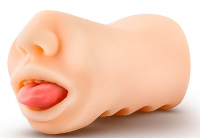 Телесный мастурбатор-ротик с язычком Oral Anne - Blush Novelties - в Химках купить с доставкой
