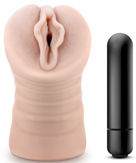 Телесный мастурбатор-вагина с вибропулей Ashley - Blush Novelties - в Химках купить с доставкой