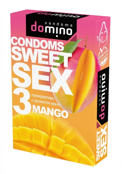 Презервативы для орального секса DOMINO Sweet Sex с ароматом манго - 3 шт. - Domino - купить с доставкой в Химках