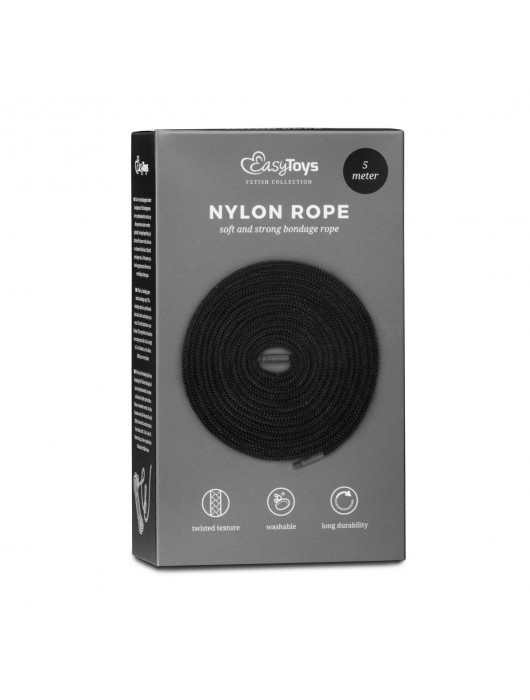 Черная веревка для бондажа Easytoys Bondage Rope - 5 м. - Easy toys - купить с доставкой в Химках