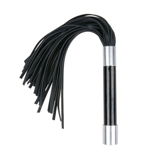 Черная плеть Easytoys Flogger With Metal Grip - 38 см. - Easy toys - купить с доставкой в Химках