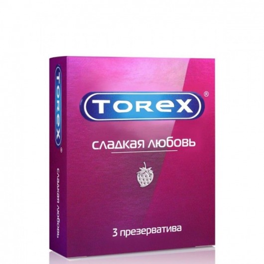 Презервативы Torex  Сладкая любовь  с ароматом клубники - 3 шт. - Torex - купить с доставкой в Химках