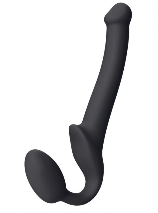 Черный безремневой страпон Silicone Bendable Strap-On S - Strap-on-me - купить с доставкой в Химках
