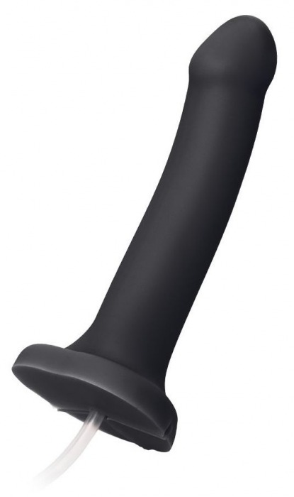 Черный фаллос с имитацией эякуляции Silicon Cum Dildo L - 19,6 см. - Strap-on-me - купить с доставкой в Химках