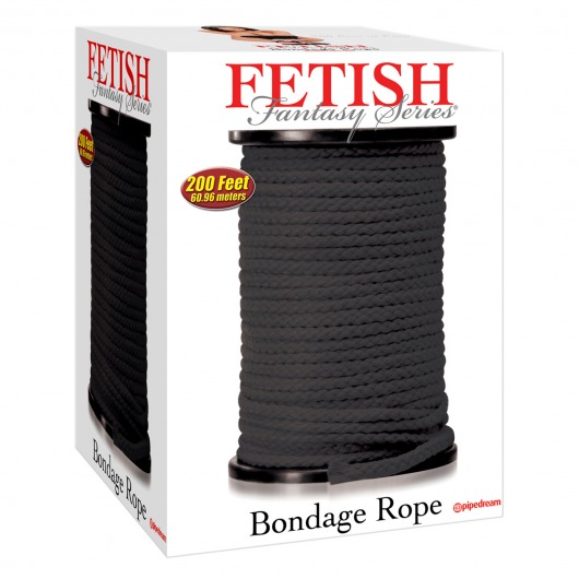 Черная веревка для связывания Bondage Rope - 60,9 м. - Pipedream - купить с доставкой в Химках