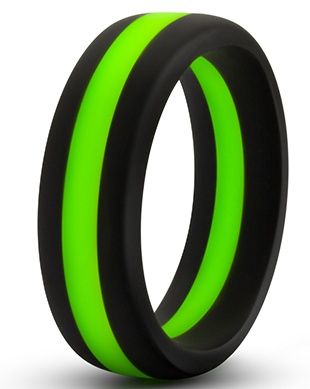 Черно-зеленое эрекционное кольцо Silicone Go Pro Cock Ring - Blush Novelties - в Химках купить с доставкой