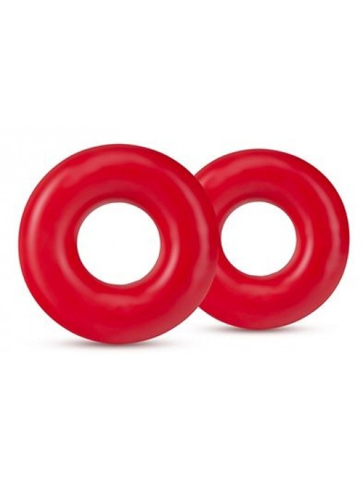 Набор из 2 красных эрекционных колец DONUT RINGS OVERSIZED - Blush Novelties - в Химках купить с доставкой