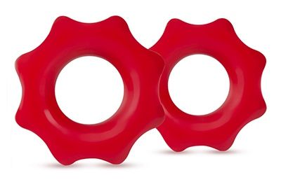 Набор из 2 красных фигурных эрекционных колец NUTZ - Blush Novelties - в Химках купить с доставкой