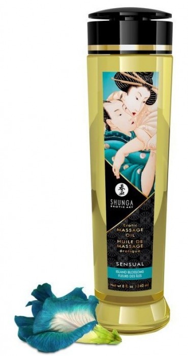 Массажное масло Sensual с цветочным ароматом - 240 мл. - Shunga - купить с доставкой в Химках