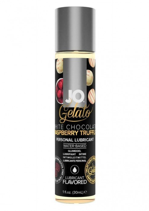 Лубрикант с ароматом трюфелей из белого шоколада и малины JO GELATO WHITE CHOCOLATE RASPBERRY TRUFFLE - 30 мл. - System JO - купить с доставкой в Химках