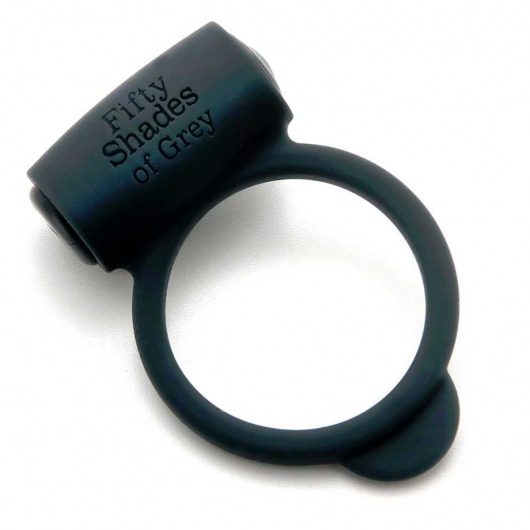 Темно-серое эрекционное кольцо Vibrating Love Ring с вибрацией - Fifty Shades of Grey - в Химках купить с доставкой