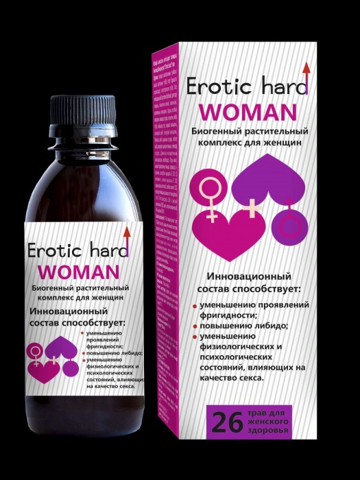 Женский биогенный концентрат для повышения либидо Erotic hard Woman - 250 мл. - Erotic Hard - купить с доставкой в Химках