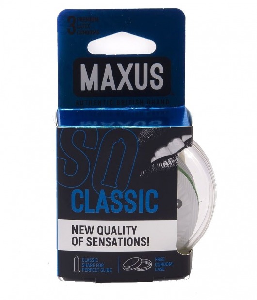Классические презервативы в пластиковом кейсе MAXUS Classic - 3 шт. - Maxus - купить с доставкой в Химках