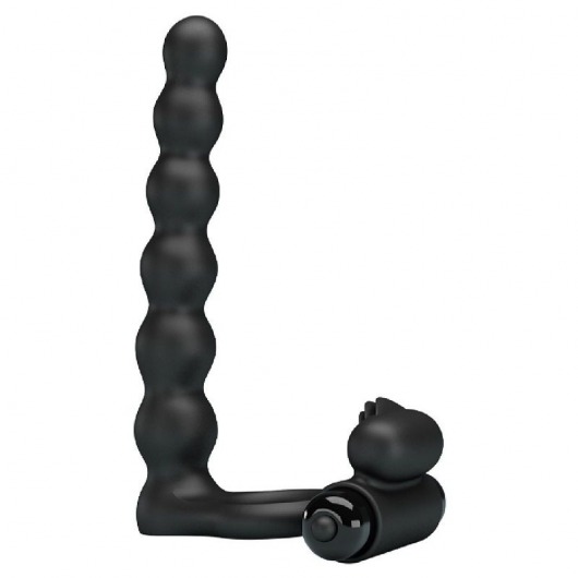Черная насадка для двойной стимуляции Hercules Penis Sheath III - 15,3 см. - Baile - купить с доставкой в Химках