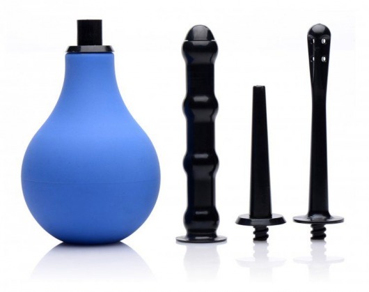 Анальный душ с 3 насадками Premium One-way Valve Anal Douche Set - XR Brands - купить с доставкой в Химках