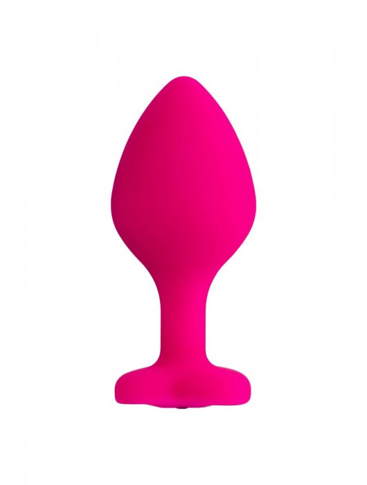 Розовая анальная втулка Diamond Heart с прозрачным кристаллом - 8 см. - ToyFa - купить с доставкой в Химках