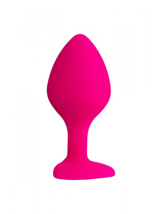 Розовая анальная втулка Diamond Heart с прозрачным кристаллом - 8 см. - ToyFa - купить с доставкой в Химках