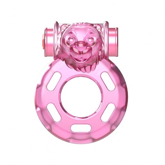 Розовое эрекционное кольцо с вибрацией Pink Bear - Baile - в Химках купить с доставкой