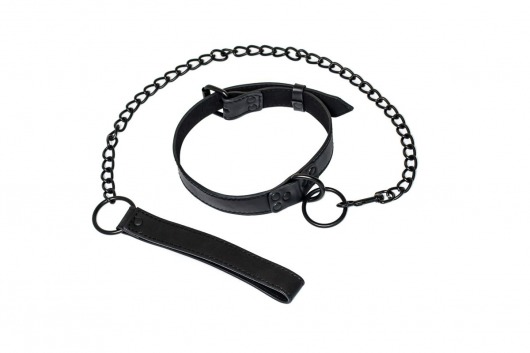 Черный ошейник Sin с поводком - Lola Games - купить с доставкой в Химках
