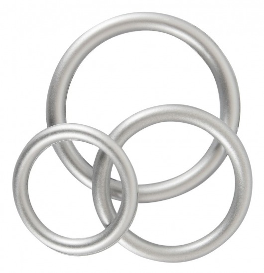 Набор из 3 эрекционных колец под металл Metallic Silicone Cock Ring Set - Orion - в Химках купить с доставкой
