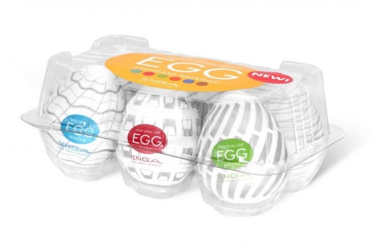 Набор из 6 мастурбаторов Tenga EGG Easy Beat с различным рельефом - Tenga - в Химках купить с доставкой