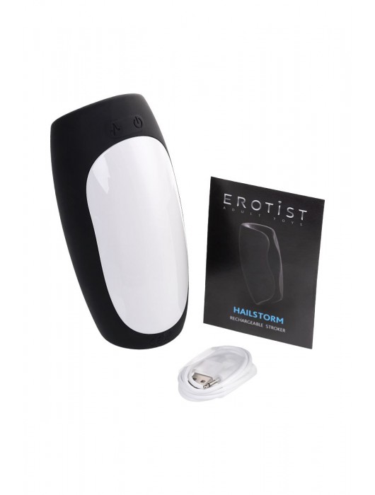 Черно-белый перезаряжаемый мастурбатор Erotist Hailstorm - Erotist Adult Toys - в Химках купить с доставкой