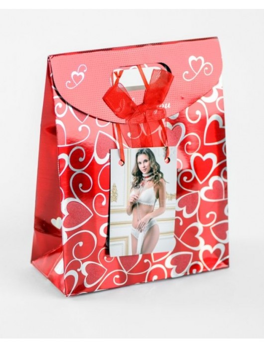 Бело-красный ошейник из натуральной кожи с нежным мехом - БДСМ Арсенал - купить с доставкой в Химках