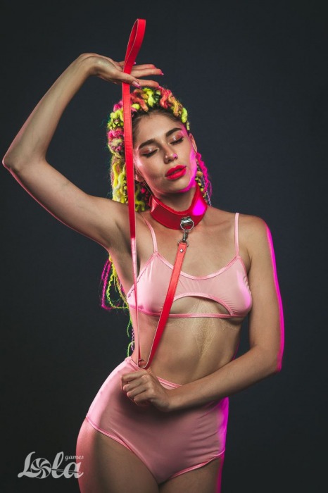 Красный ошейник Circus с поводком - Lola Games - купить с доставкой в Химках