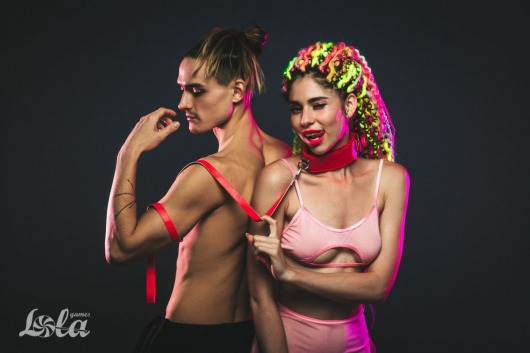 Красный ошейник Circus с поводком - Lola Games - купить с доставкой в Химках