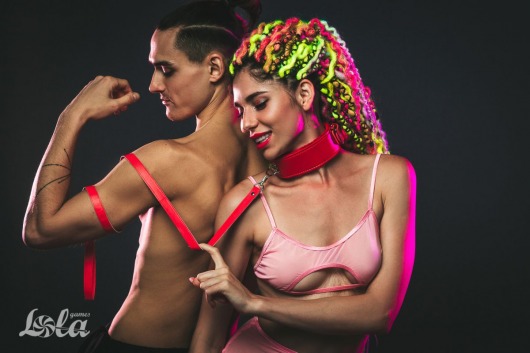 Красный ошейник Circus с поводком - Lola Games - купить с доставкой в Химках