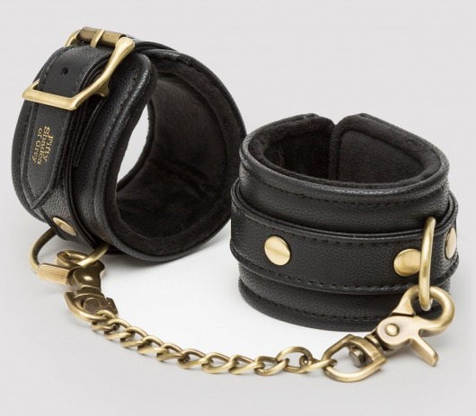 Черные наручники Bound to You Faux Leather Wrist Cuffs - Fifty Shades of Grey - купить с доставкой в Химках