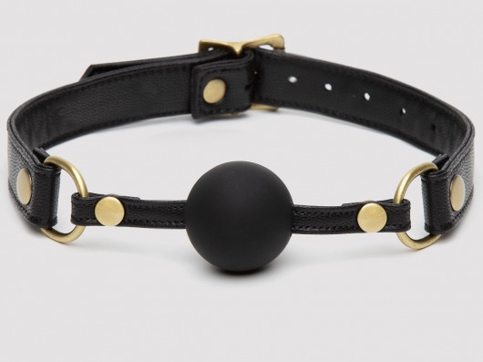 Черный кляп-шар Bound to You Faux Leather Ball Gag - Fifty Shades of Grey - купить с доставкой в Химках
