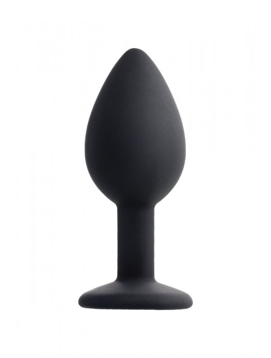 Черная анальная втулка с прозрачным стразом - 7,2 см. - POPO Pleasure - купить с доставкой в Химках