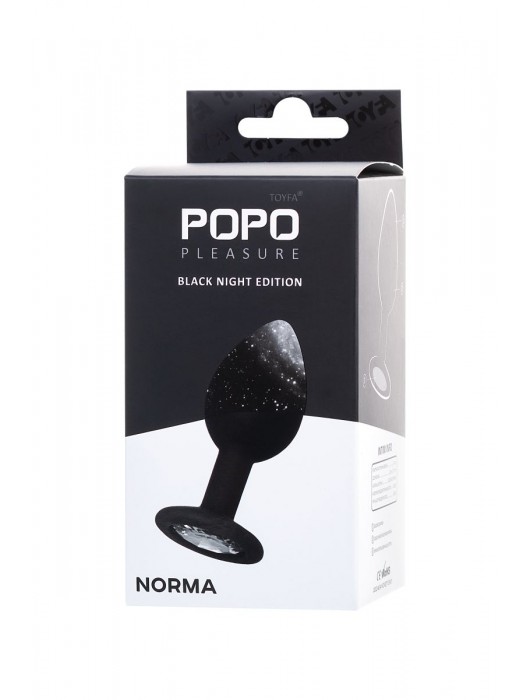 Черная анальная втулка с прозрачным стразом - 7,2 см. - POPO Pleasure - купить с доставкой в Химках