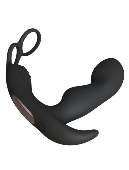 Черный вибромассажер простаты Taurus с эрекционным кольцом - Le Frivole - в Химках купить с доставкой