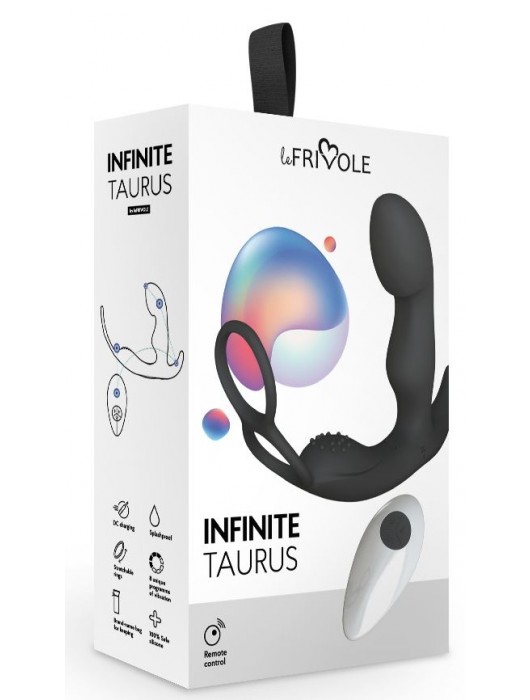 Черный вибромассажер простаты Taurus с эрекционным кольцом - Le Frivole - в Химках купить с доставкой
