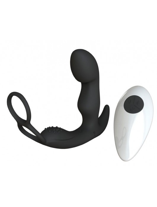 Черный вибромассажер простаты Taurus с эрекционным кольцом - Le Frivole - в Химках купить с доставкой