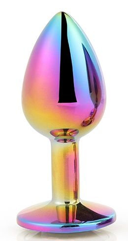 Голографическая анальная втулка с радужным кристаллом - 7,1 см. - Dream Toys - купить с доставкой в Химках
